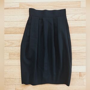YSL vintage pleated wool high-waisted pencil skirt 38 EUC